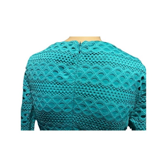 Jessica Howard Lace Short sleeve Tulip Hem Sheath Dress Turquoise Size 4P NWT - Picture 5 of 13